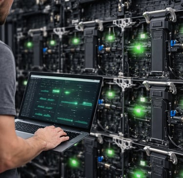 Technician Programming LED Display