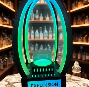 LED sign board with bar props on table