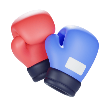 Paire de gants de boxe à côté d'un bouton cliquable pour plus d'informations