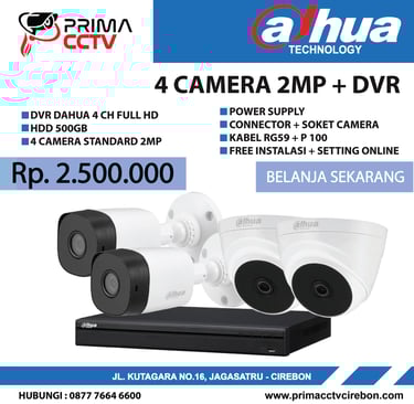 Paket 4CH Dahua 2mp