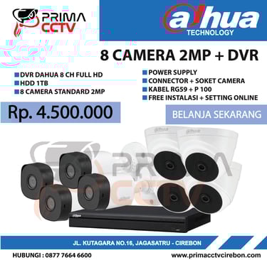 Paket 8CH Dahua 2mp