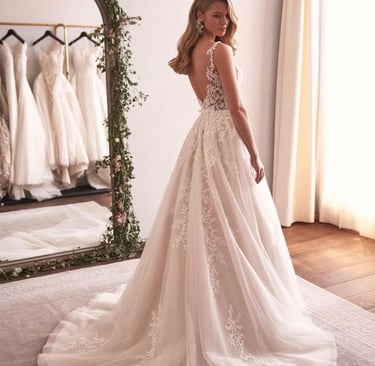 Simple Slit Gown wedding dress