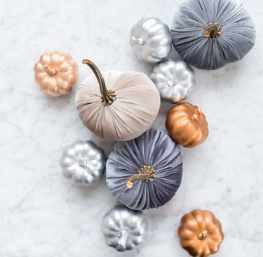 metallic pumpkins