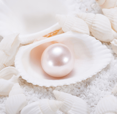 Pearl in an oyster shell - white the colour white healing.