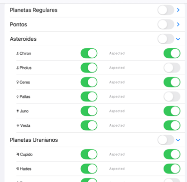 Activação de múltiplos objects nas configurações