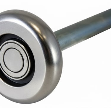 close up photo of garage door roller