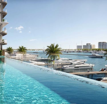 Vida Baystar Tower 2 Dubai, branded 4BR apartment with pool, marina views, creek and sea skyline vistas.