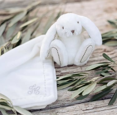 doudou lapin blanc tartine et chocolat