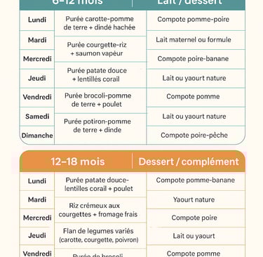 idées repas soir bebe