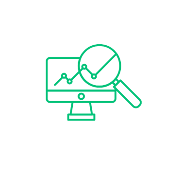 Uma tela de monitor de computador com uma lupa