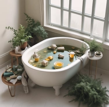 An inviting spa setting with natural elements and calming colors.