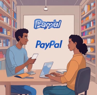 A sign that says pay here in front of a building