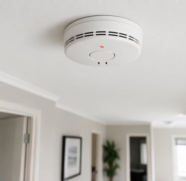 Smoke alarm installed on ceiling in Gold Coast home