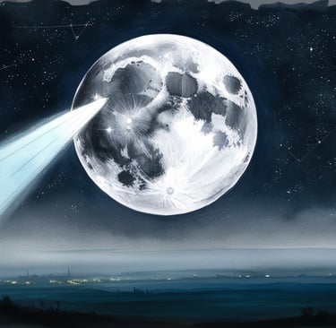Lunar surface showing strange geometric shapes and towers