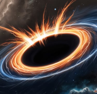 Diagram explaining event horizon and singularity inside a black hole, new theories 2025