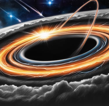 Illustration of a black hole with glowing accretion disk, showing how black holes work in 2025 scien