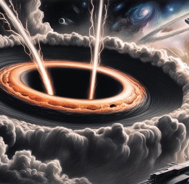 Space traveler approaching a wormhole-like black hole
