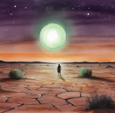 Eerie glowing light hovering above remote Australian plains