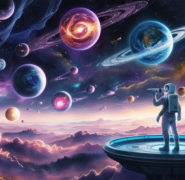 Visualization of multiple universes in space