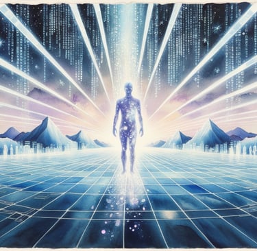 Digital light grid representing reality’s code
