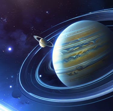 Close-up of a newly discovered Saturn moon orbiting in deep space