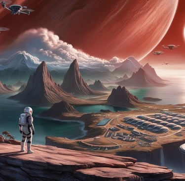 Alien landscape on a distant Super-Earth