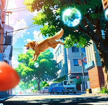 People and objects floating above Earth as gravity vanishes
