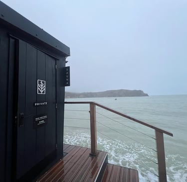the saltwater sauna in Lulworth Cove - a new sauna in Dorset