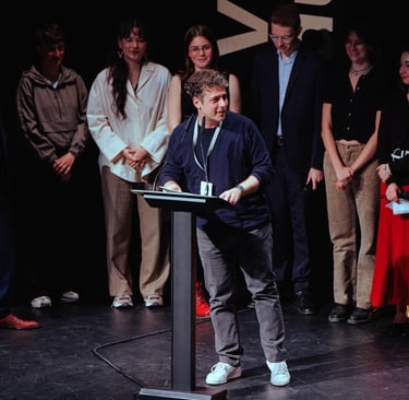 Visions du Réel 2023 Awards Ceremony - Giuseppe Ptruzzellis award acceptance for La Ricerca