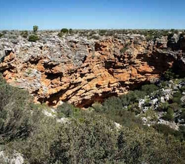Cave entrance homes to masked owls and kestrels