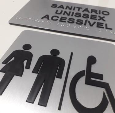 Placa em Braille acrílico