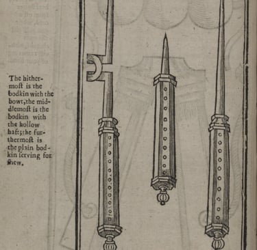 Prickers to test suspect witches.