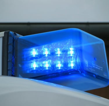 police blue flashing light