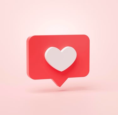 Ícone do Instagram com um coração, que é o símbolo da curtida em um post