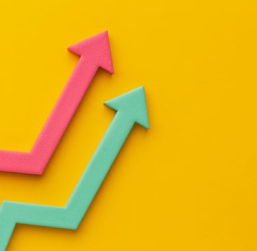Flechas de gráfico indicando crescimento
