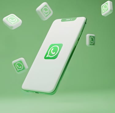 Imagem de celular com o logo do WhatsApp