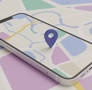 Ilustração de celular com mapa aberto