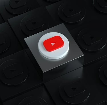 Painel com o logo do YouTube no centro