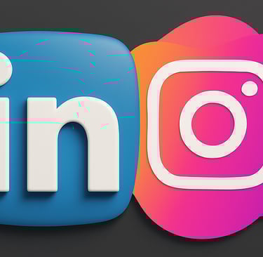 Logo do Instagram e do LinkedIn