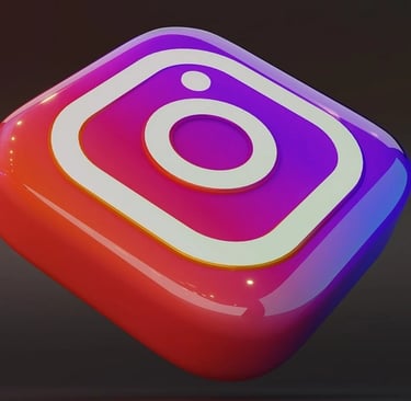 Ícone do Instagram com um fundo preto atrás