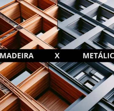 telhado de madeira ou em metal