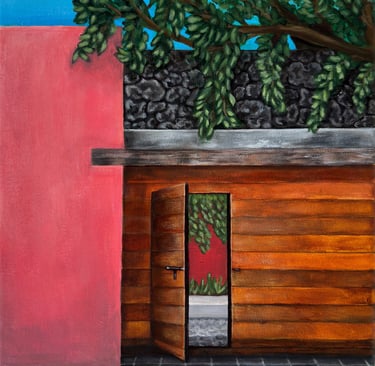 Original painting of Mexican architecture