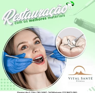 restauração no dente obturação dental
