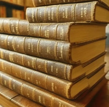 a stack of old books
