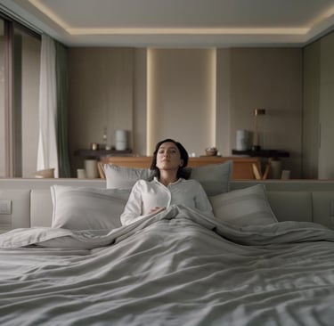 Femme se reposant dans son lit parce qu’elle soufre d’un mal de dos