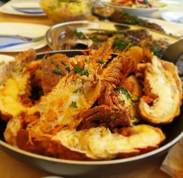 lunch on boat, traditional greek food,
