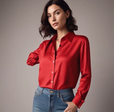 A happy customer showcasing her new giooky outfit in a bright urban street