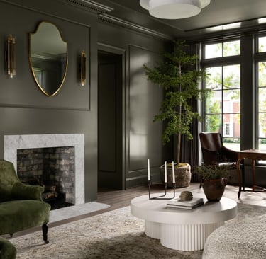 deep olive maine interior painting