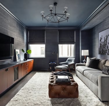 deep indigo blue maine interior painting