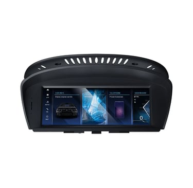 a car dashboard with a display of a car